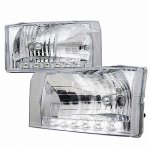 2003 Ford F250 Super Duty Chrome Euro Headlights LED