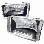 1999 Ford F250 Super Duty Black Euro Headlights LED