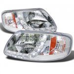 1998 Ford Expedition Crystal Headlights Chrome LED DRL