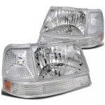1998 Ford Ranger Clear Euro Headlights and Bumper Lights Set
