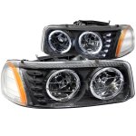 2006 GMC Sierra Denali Black Crystal Headlights with Halo and LED