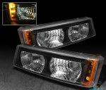 2006 Chevy Silverado 3500 Black Bumper Lights with LED