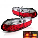 1994 Honda Civic Hatchback Red and Clear LED Tail Lights