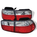 1998 Honda Civic Coupe Red and Clear LED Tail Lights