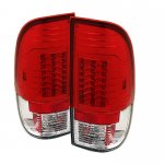 2001 Ford F550 Super Duty Red and Clear LED Tail Lights