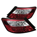 2008 Honda Civic Coupe Red and Clear LED Tail Lights