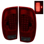 2005 Ford F250 Super Duty Red and Smoked LED Tail Lights