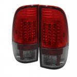 2012 Ford F350 Super Duty Red and Smoked LED Tail Lights