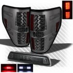 2013 Ford F150 Smoked LED Tail Lights and LED Third Brake Light