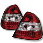 1994 Mercedes Benz C Class Red and Clear LED Tail Lights