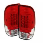 2005 Ford F250 Super Duty Red and Clear LED Tail Lights