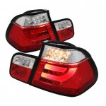 2000 BMW E46 Sedan 3 Series Red and Clear LED Tail Lights