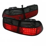 2000 Honda Civic Coupe Red and Smoked LED Tail Lights