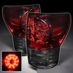 2008 Toyota Tundra Red and Smoked Ring LED Tail Lights