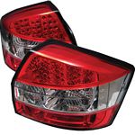 Audi A4 2002-2005 Red and Clear LED Tail Lights