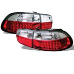 1992 Honda Civic Red and Clear LED Tail Lights