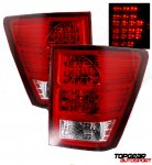 2009 Jeep Grand Cherokee Red and Clear LED Tail Lights