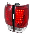 2014 Chevy Suburban Red and Clear LED Tail Lights