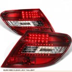 2009 Mercedes Benz C Class Red and Clear LED Tail Lights