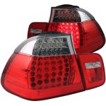 2005 BMW 3 Series Sedan Red and Clear LED Tail Lights