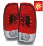 2007 Ford F250 Super Duty LED Tail Lights Red and Clear