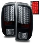 2011 Ford F450 Super Duty Black LED Tail Lights