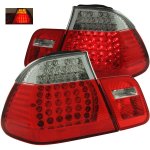 BMW 3 Series Sedan 1999-2001 Red and Clear LED Tail Lights