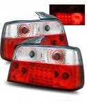 1992 BMW 3 Series Sedan Red and Clear LED Tail Lights