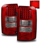 Jeep Patriot 2007-2011 Red and Clear LED Tail Lights