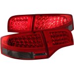 2008 Audi S4 Sedan Red and Smoked LED Tail Lights