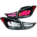 Hyundai Elantra 2011-2013 LED Tail Lights Black
