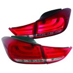 Hyundai Elantra 2011-2013 LED Tail Lights Red and Clear