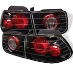 Honda Civic Coupe 1996-2000 JDM Black Altezza Tail Lights