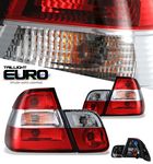 2000 BMW E46 Sedan 3 Series Red and Clear Euro Tail Lights