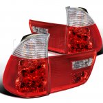 2005 BMW X5 Red and Clear Euro Tail Lights