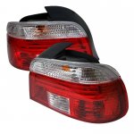 1997 BMW E39 5 Series Red and Clear Euro Tail Lights