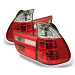 BMW X5 2000-2006 Red and Clear Euro Tail Lights