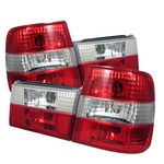 1988 BMW E34 5 Series Red and Clear Euro Tail Lights