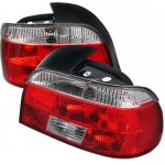 BMW 5 Series E39 1997-2000 Red and Clear Euro Tail Lights