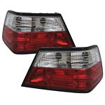 Mercedes Benz E Class 1986-1995 Red and Clear Euro Tail Lights