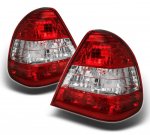 2001 Mercedes Benz C Class Red and Clear Euro Tail Lights