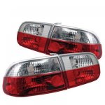 1992 Honda Civic Red and Clear Euro Tail Lights