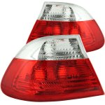 2000 BMW 3 Series Coupe Red and Clear Euro Tail Lights