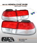 2000 Honda Civic Coupe Depo Red and Clear JDM Tail Lights