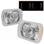 2001 Ford F350 Amber LED Sealed Beam Projector Headlight Conversion