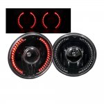 1976 Chevy Monza Red LED Black Sealed Beam Projector Headlight Conversion