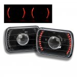 1980 Chevy C10 Pickup Red LED Black Sealed Beam Projector Headlight Conversion