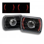 1994 Isuzu Amigo Red LED Black Sealed Beam Projector Headlight Conversion