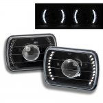 1980 Chevy C10 Pickup White LED Black Sealed Beam Projector Headlight Conversion