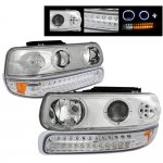 2004 Chevy Tahoe Clear Halo Projector Headlights and LED Bumper Lights